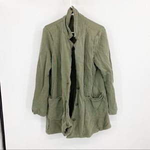 Free People Green Trench Coat Soft Small